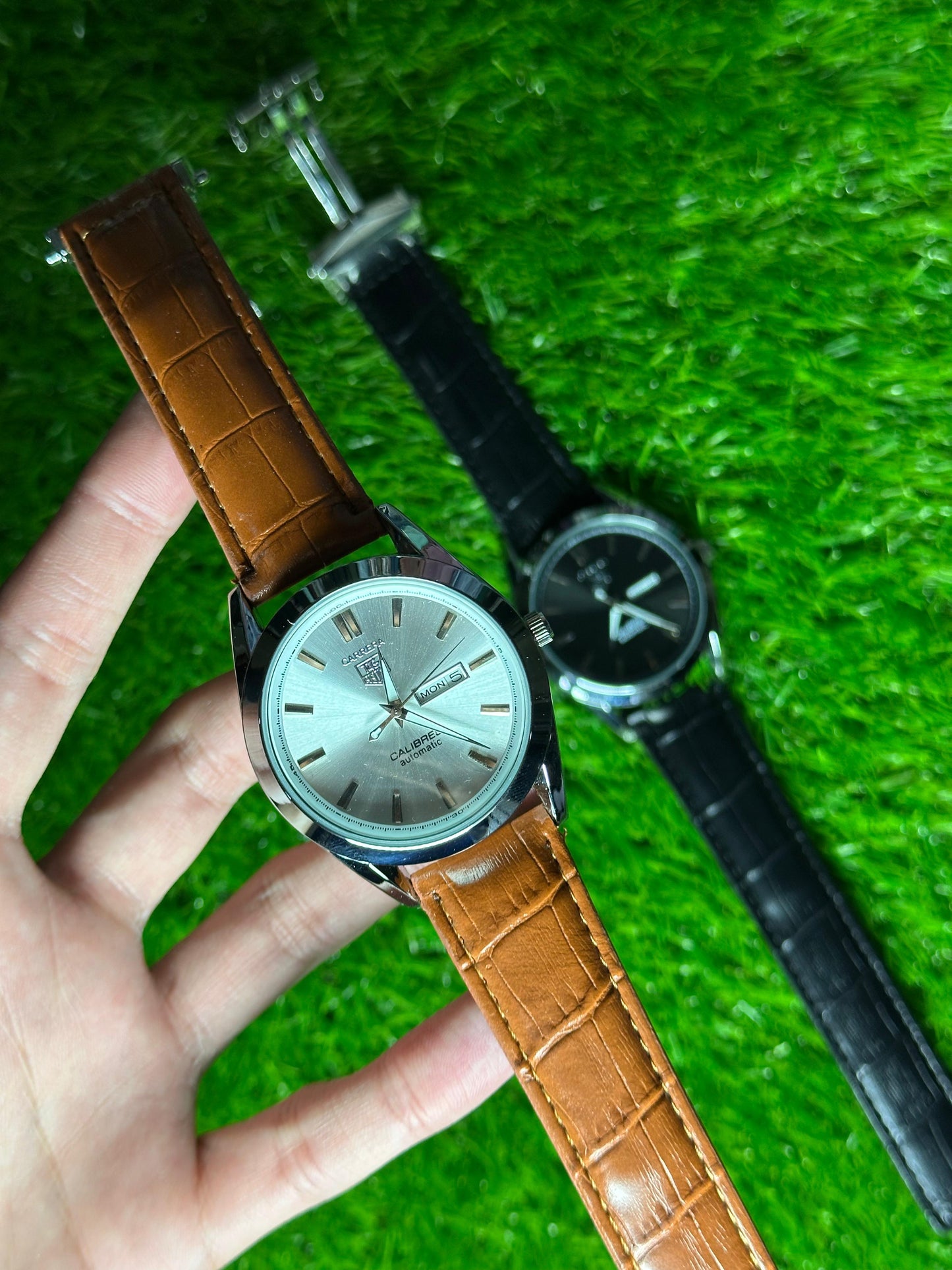 Tag Heuer Calibre 5  Brown Leather Strap Watch