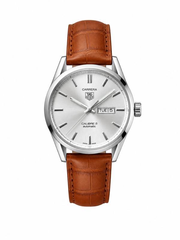Tag Heuer Calibre 5  Brown Leather Strap Watch
