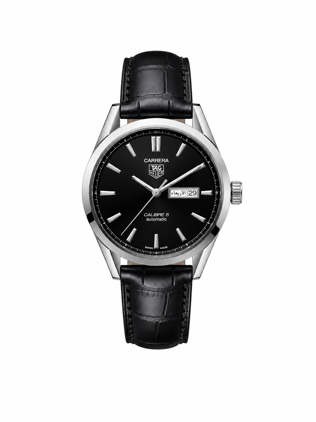 Tag Heuer Calibre 5 |Black Leather Strap Watch