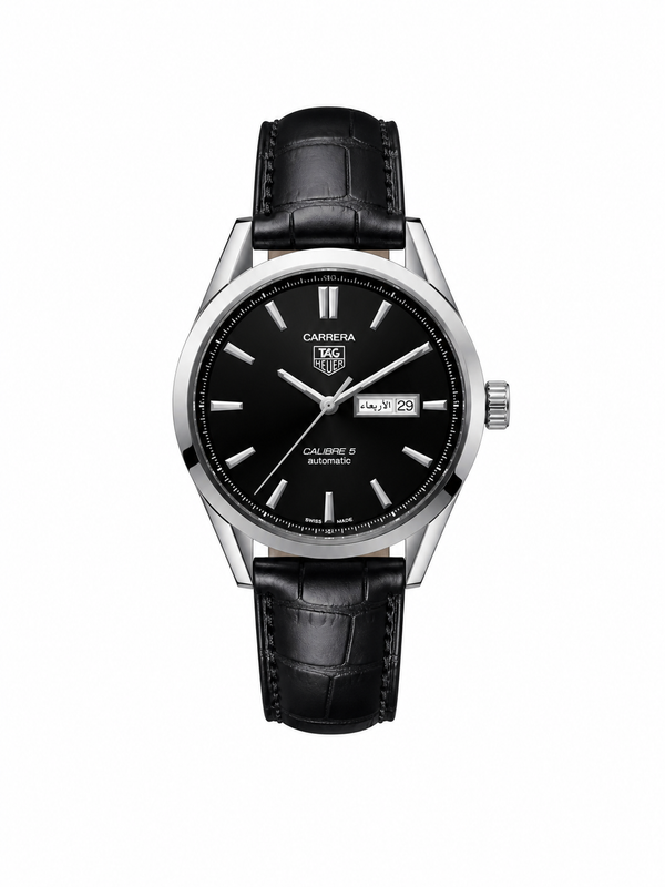 Tag Heuer Calibre 5 |Black Leather Strap Watch