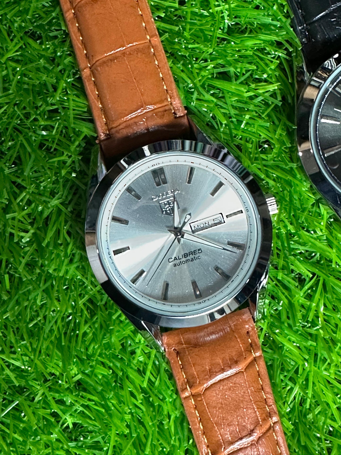 Tag Heuer Calibre 5  Brown Leather Strap Watch