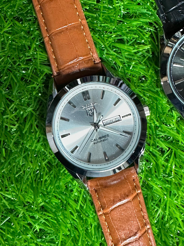 Tag Heuer Calibre 5  Brown Leather Strap Watch