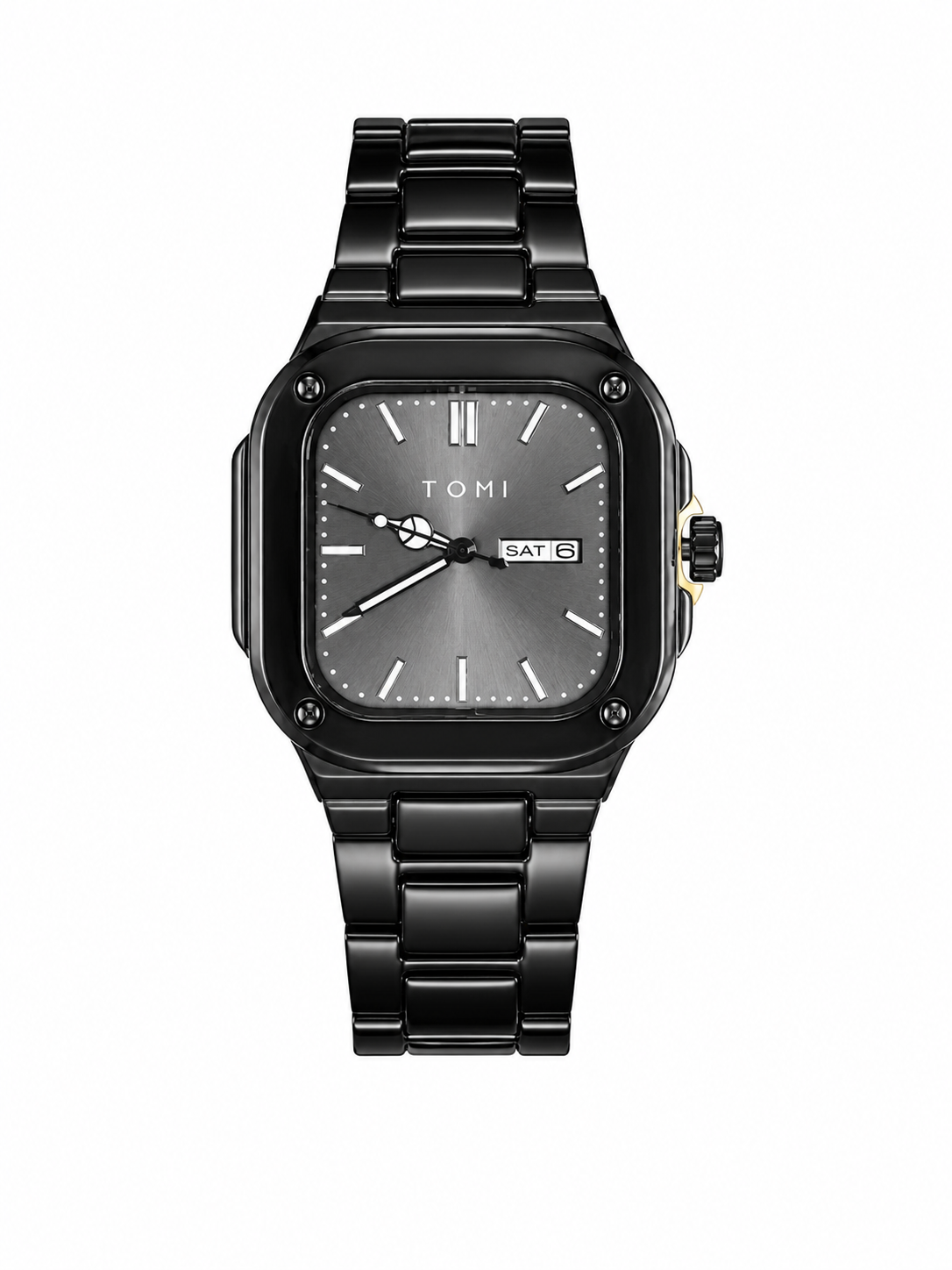 TOMI Midnight Steel – Luxury Black Chronograph Watch Set